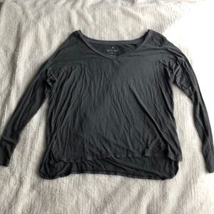DARK GREY V-NECK T-SHIRT